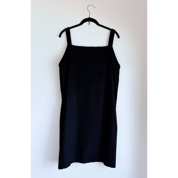 Eileen Fisher Stretch Crepe Square Neck Knee Length Jumper Dress in Black Size M - Picture 6 of 12